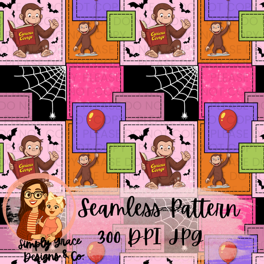 Monkey Inspired Seamless Pattern