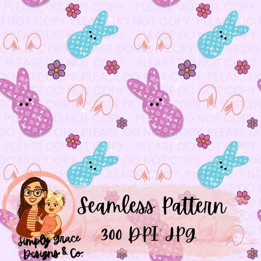 Boujee Easter Peeps Seamless Pattern