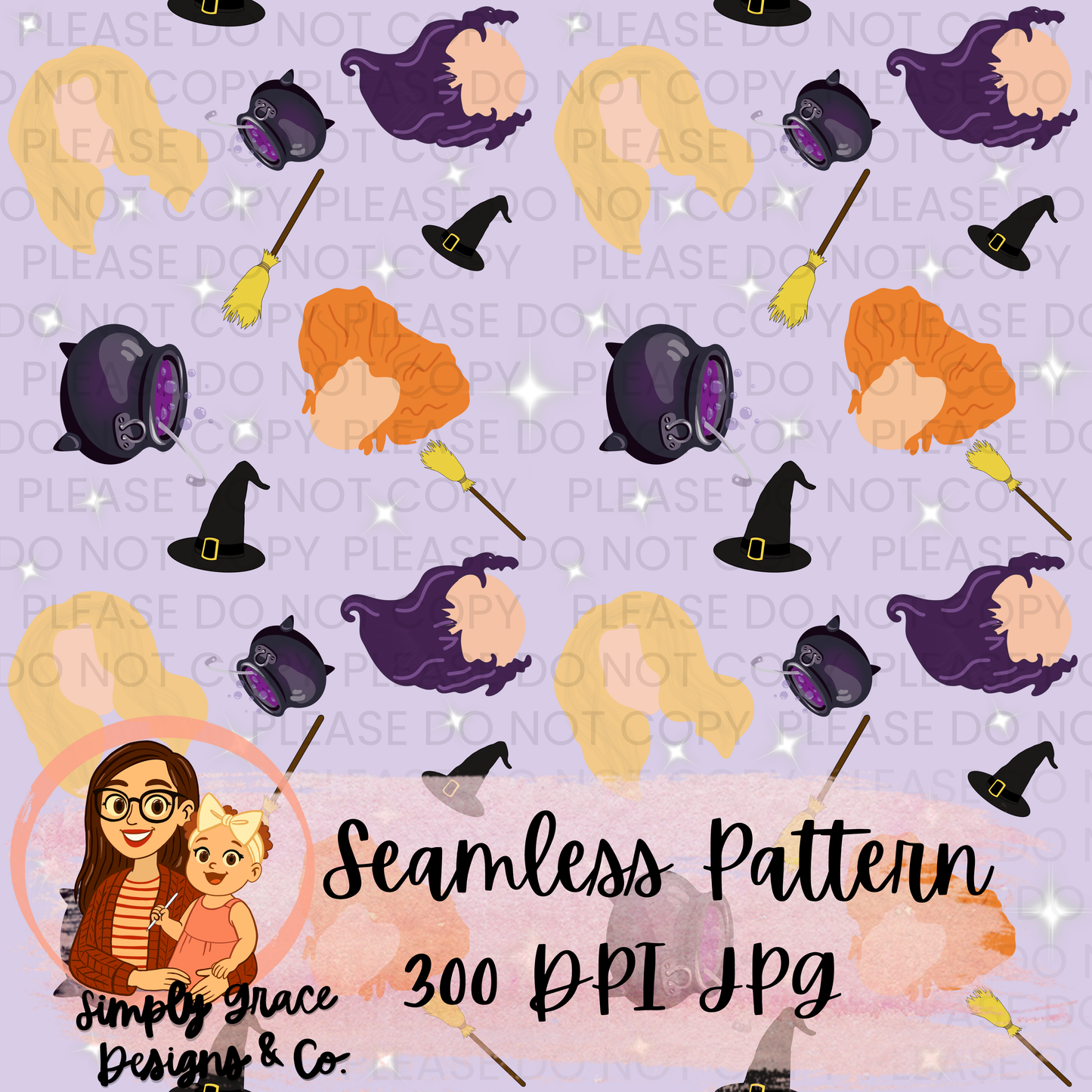 Hocus Pocus Inspired Seamless Pattern