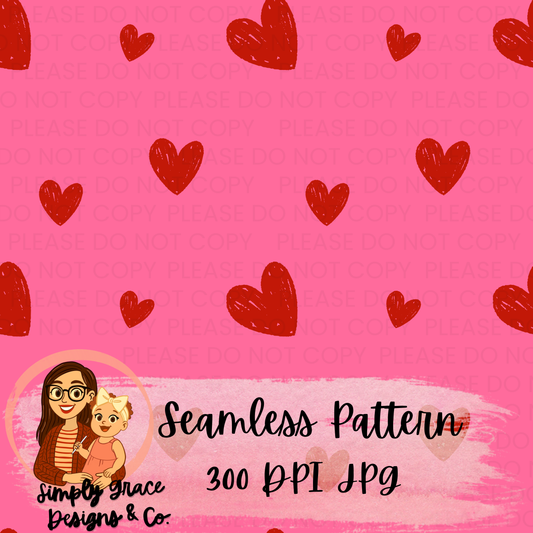 Hearts Valentine File Seamless Pattern