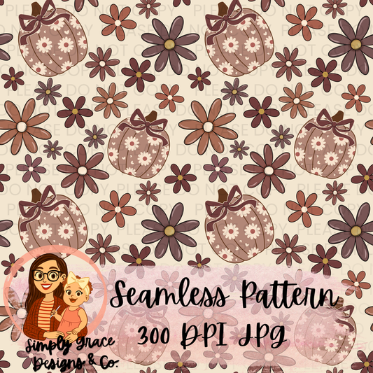 300 DPI Pumpkin Florals