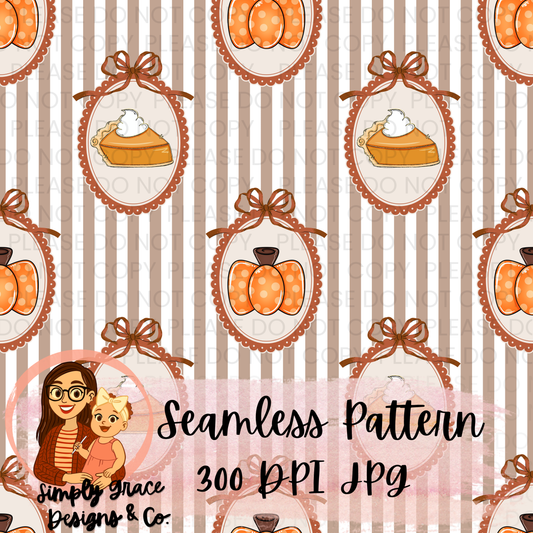 300 DPI Fall Coquette Seamless Pattern