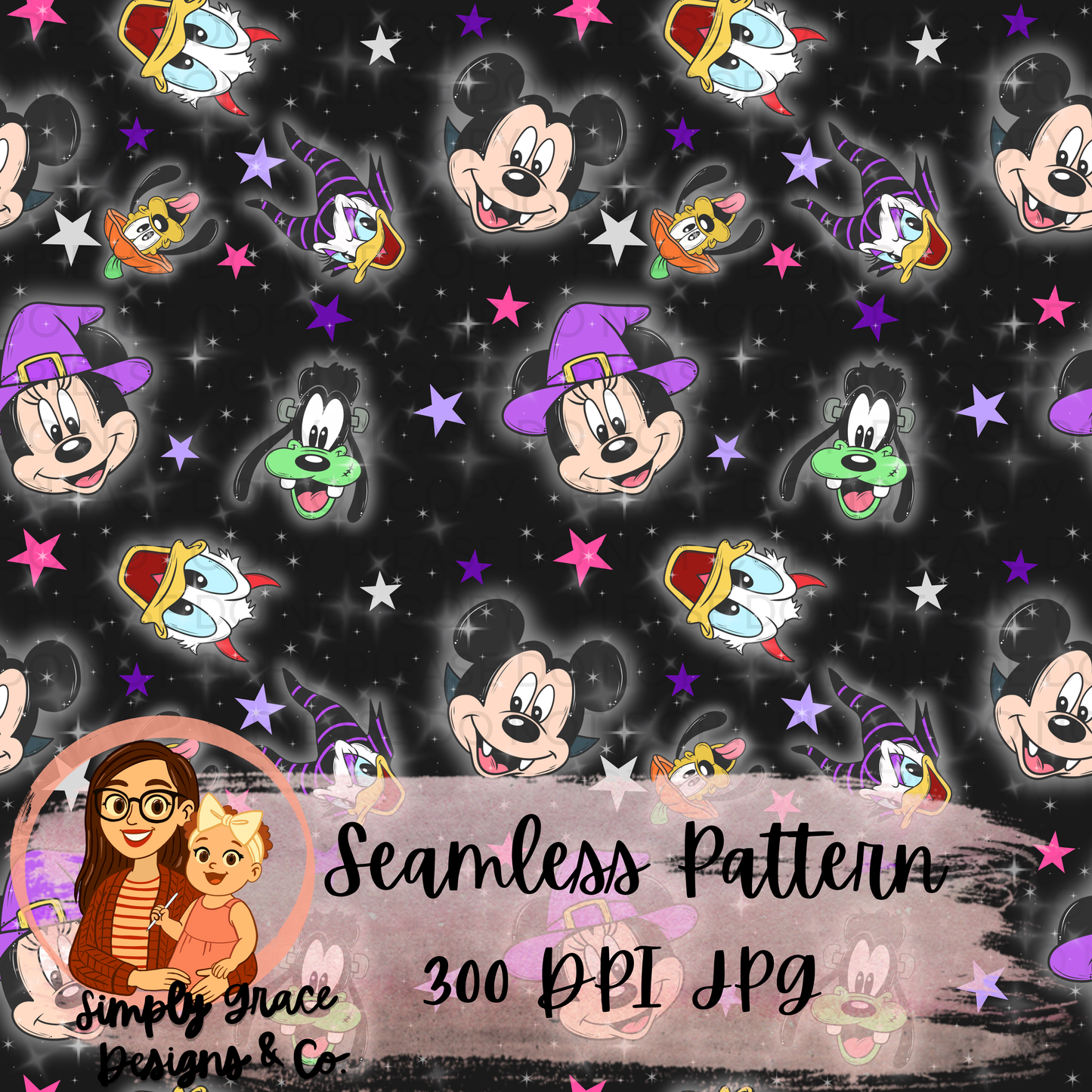 Mouse Inspired Halloween Seamless Pattern