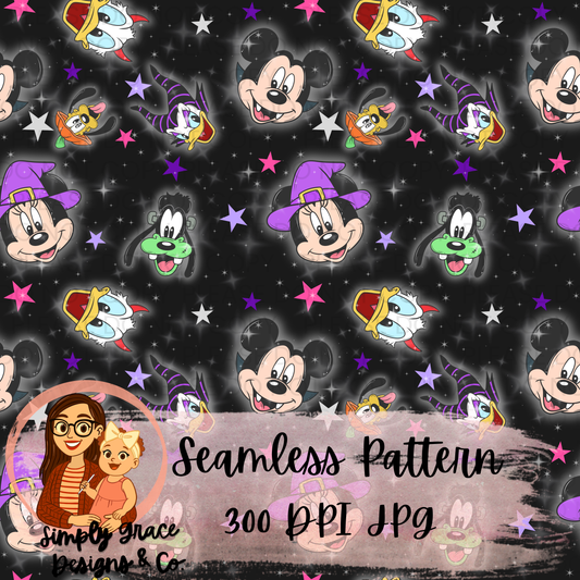 Mouse Inspired Halloween Seamless Pattern