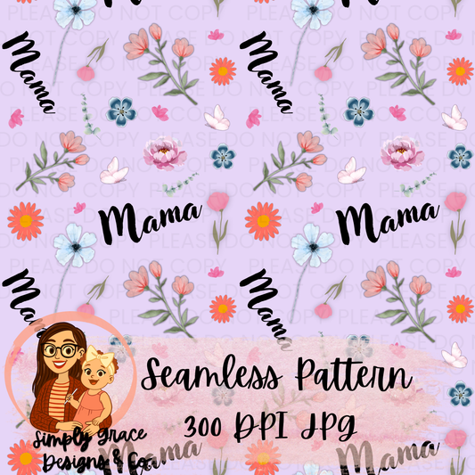 Mama Floral Seamless Pattern