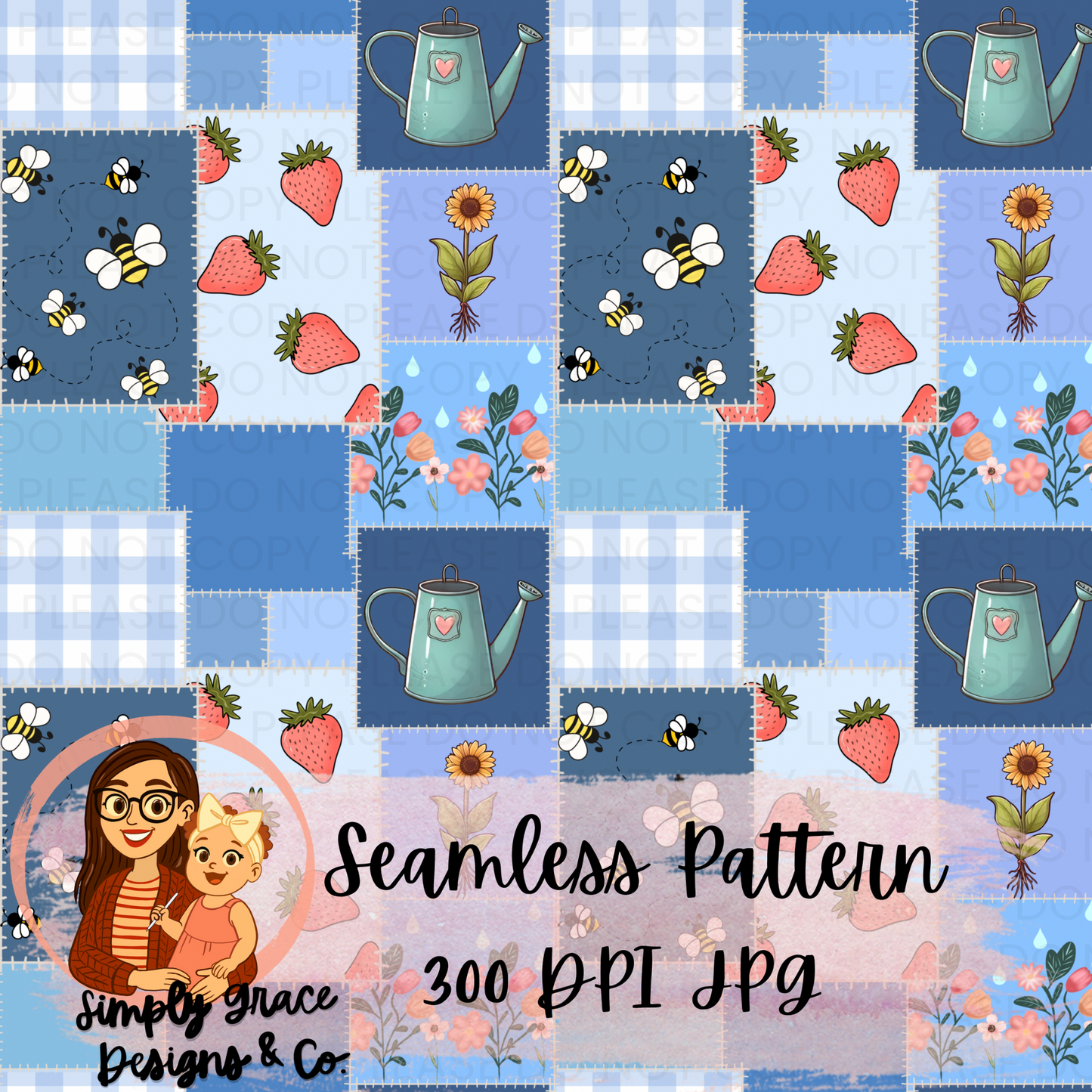 Spring Patchwork Seamless Pattern