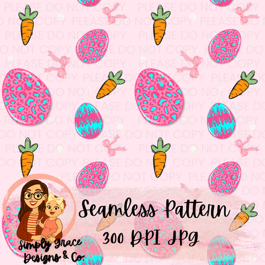 Easter Cheetah Seamless Pattern