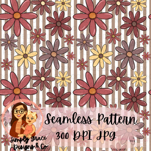 300 DPI Fall Florals Stripes