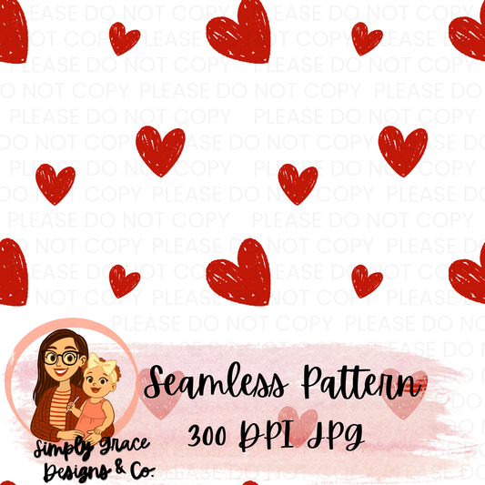 Hearts Valentine File Seamless Pattern