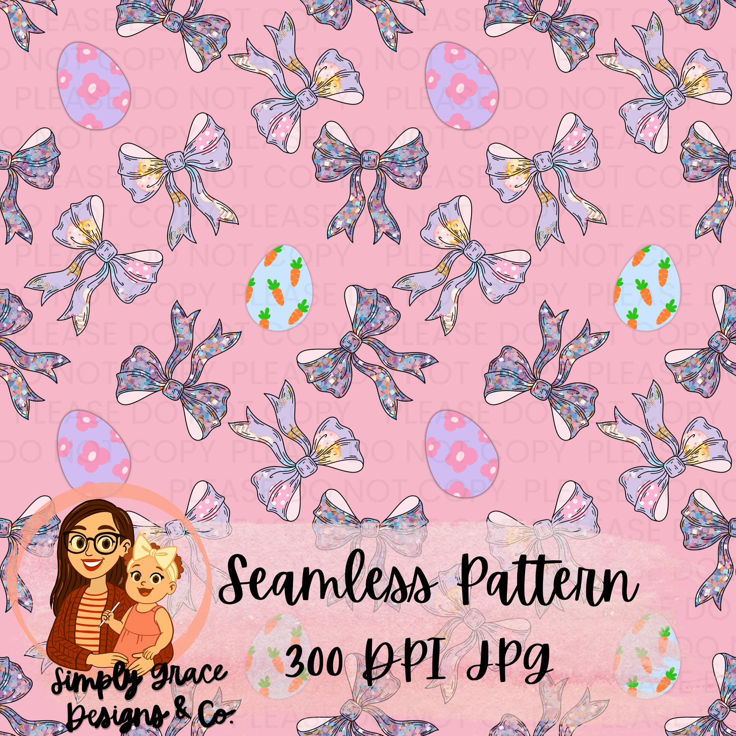 Easter Bows Seamless Pattern