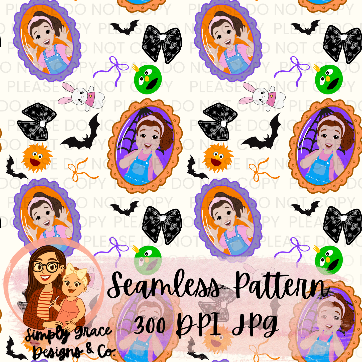 Ms Rachel Inspired Seamless Pattern