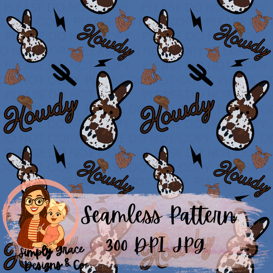 Easter Western Peeps Seamless Pattern