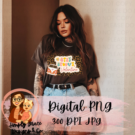 Stay Groovy Valentine - PNG