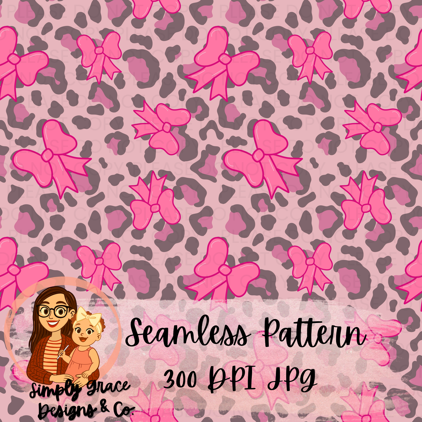 Bows and Cheetah Seamless Pattern