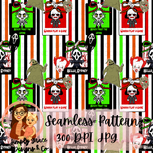 300 DPI Horror Halloween Seamless Pattern
