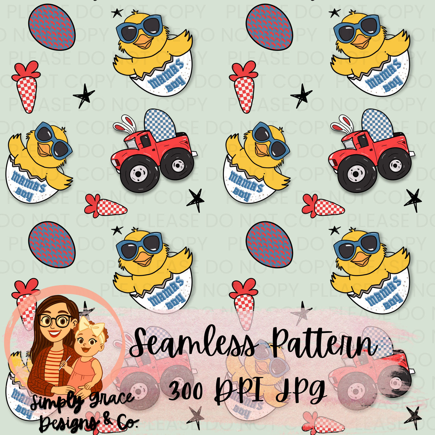 Easter Gender Neutral Seamless Pattern