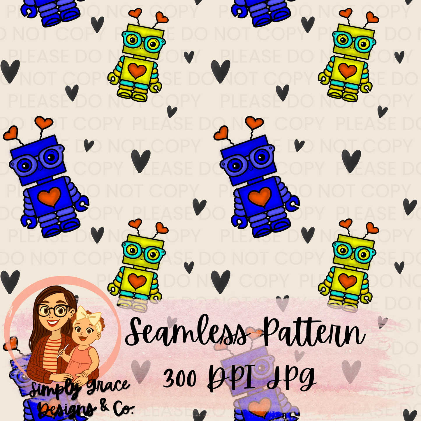 Robot Seamless File— GN Seamless Pattern