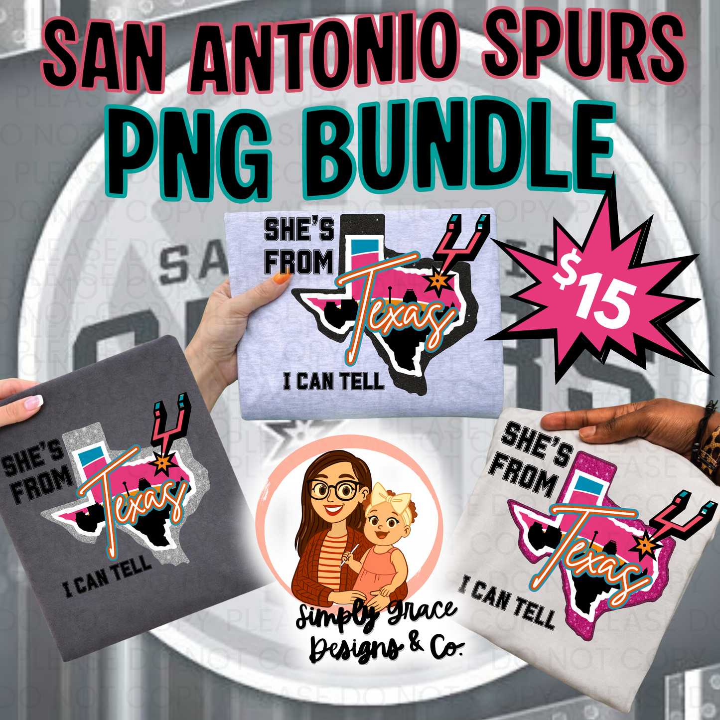 SA BASKETBALL TEAM INSPIRED PNG BUNDLE