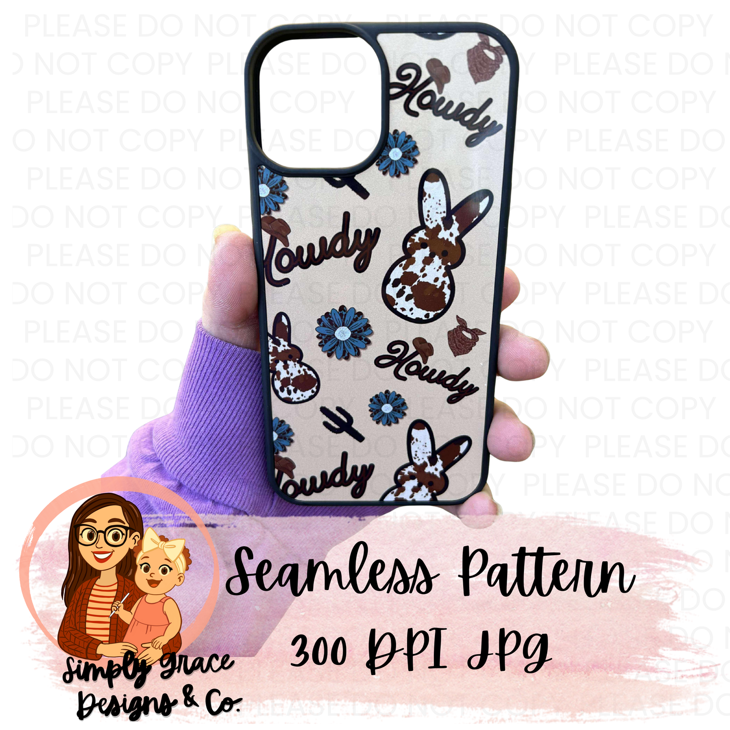 Easter Western Girly Seamless Pattern